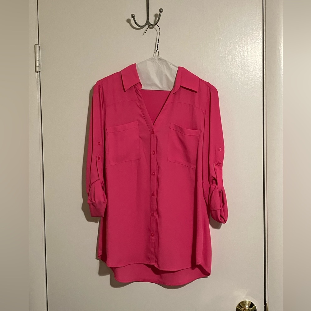 Medium Express portofino shirt in bright pink.